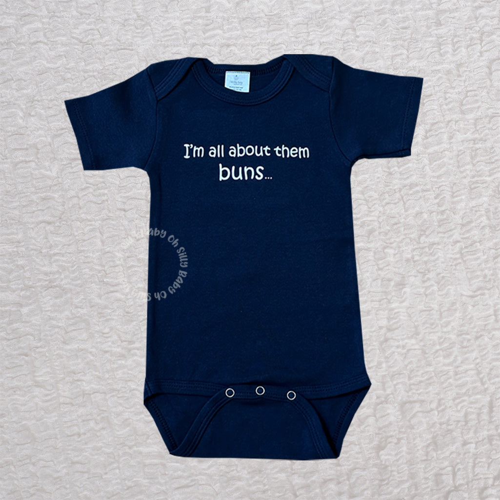 I'm All About Them Buns Navy Blue Bodysuit
