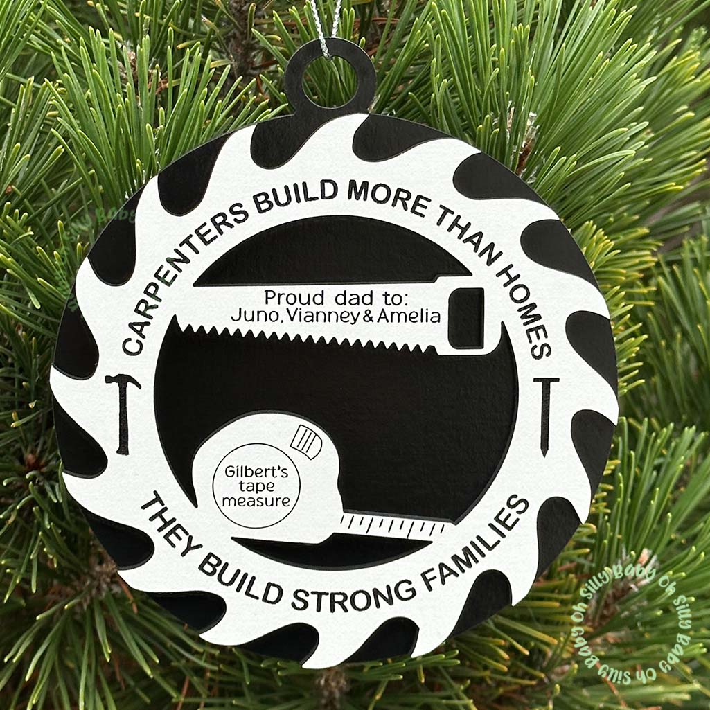 Carpenter Personalized Christmas Ornament