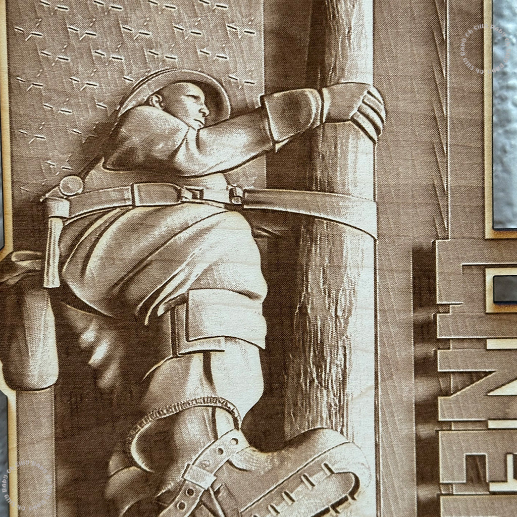 Close Up Lineman Wood Sign