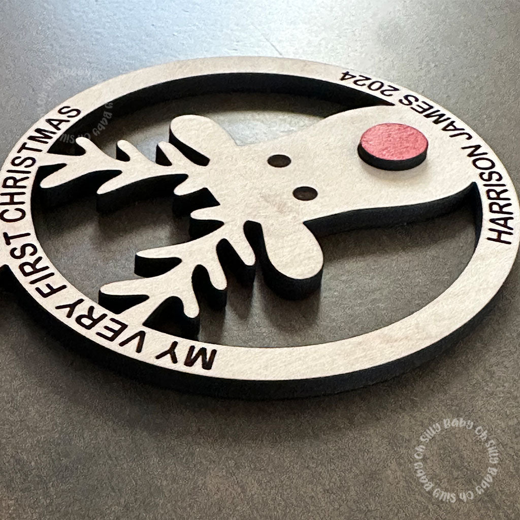 My Very First Christmas Personalized Ornament Side View