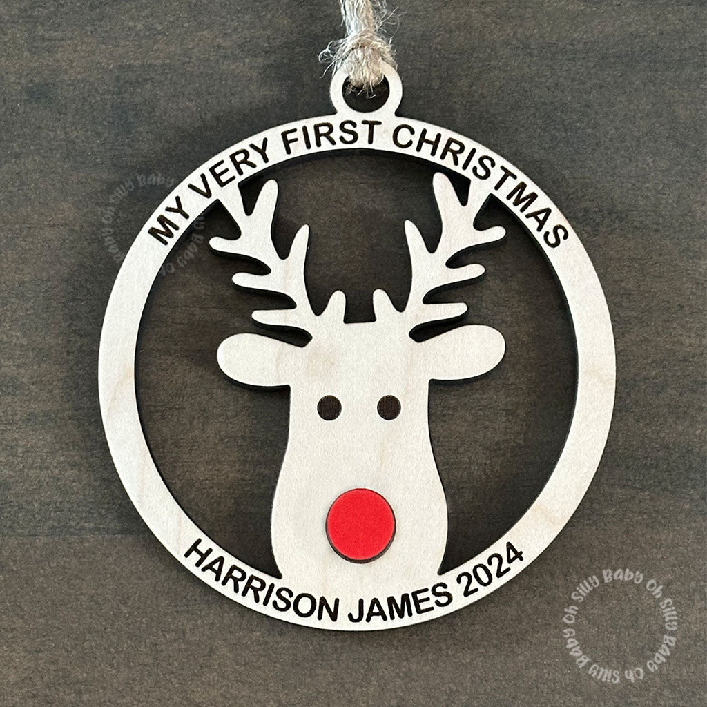 My Very First Christmas Personalized Ornament Top View