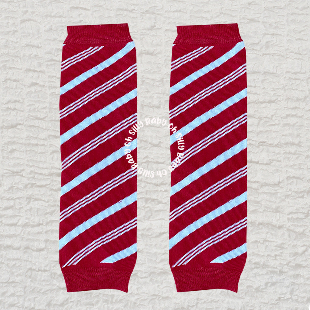 Red and White Stripe Leg Warmer