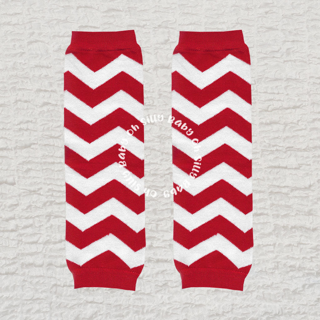 Red and White Chevron Leg Warmer