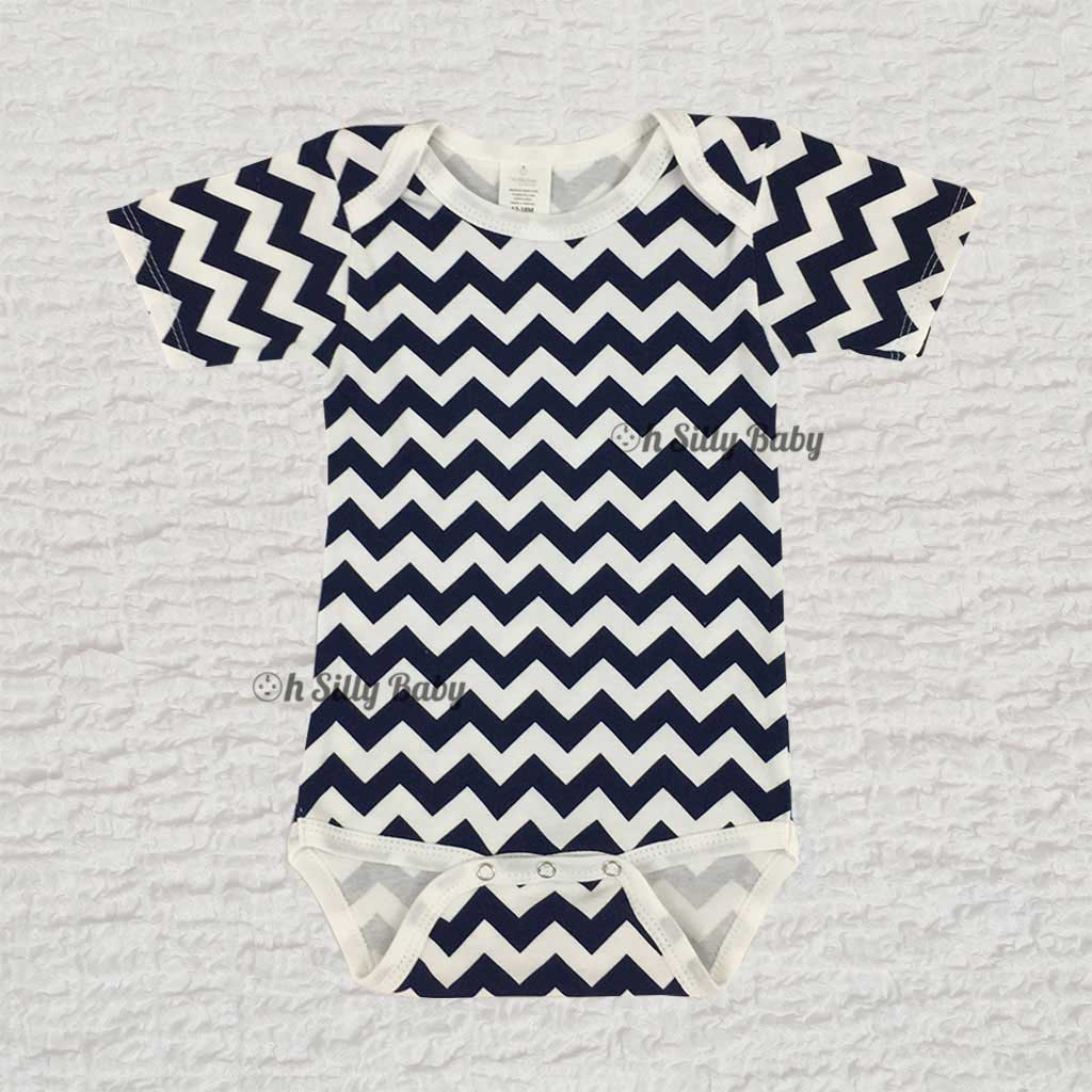 Blue and White Chevron Onesie 12-18 Months