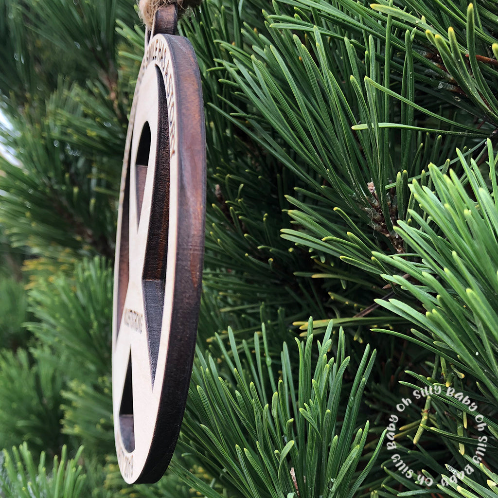 Cleftstrong Personalized Christmas Ornament Side View