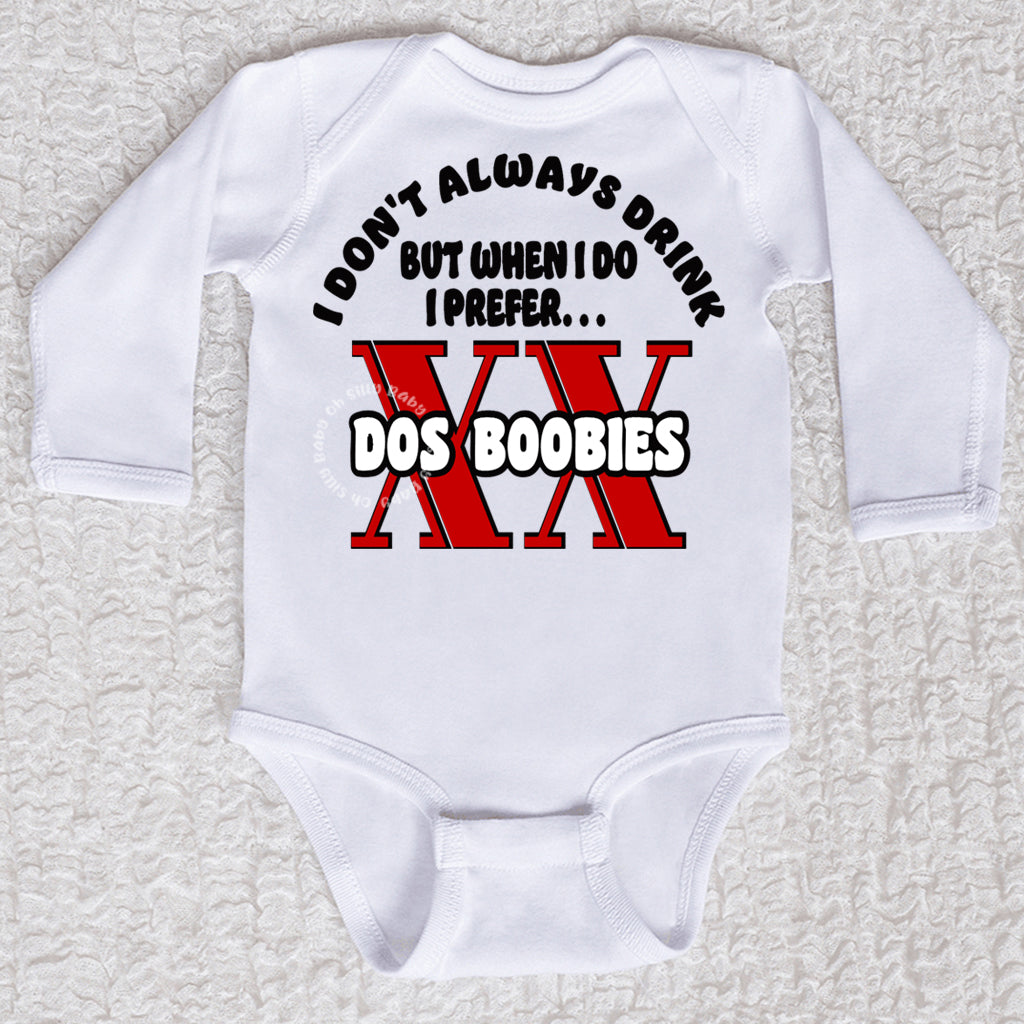 Dos Boobies Long Sleeve White Bodysuit