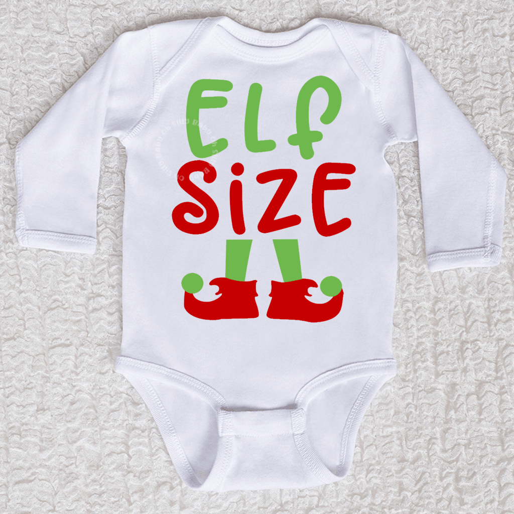 Elf Size Long Sleeve White Bodysuit