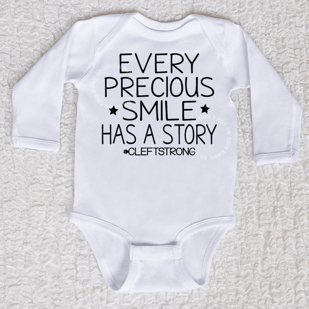 Every Precious Smile Long Sleeve White Bodysuit