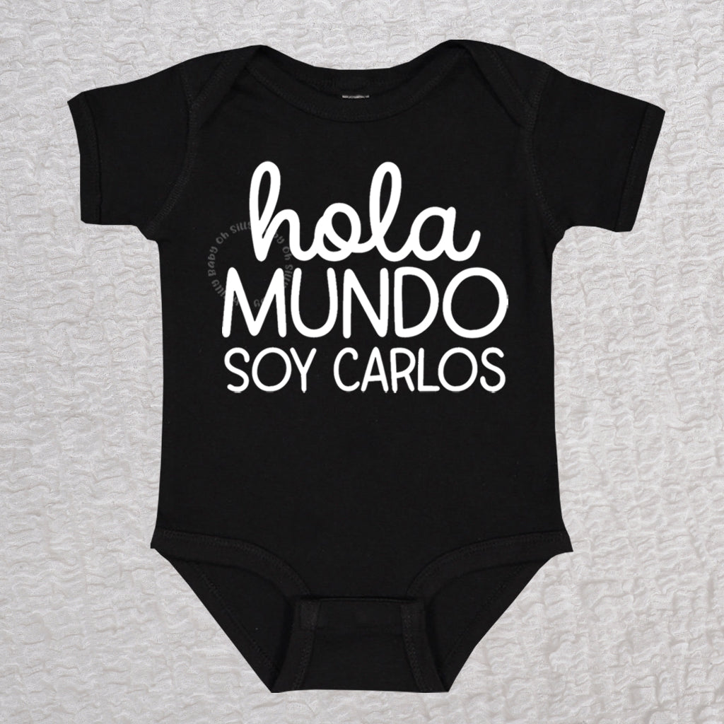 Hola Mundo Short Sleeve Black Bodysuit