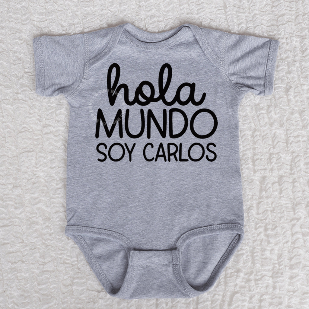 Hola Mundo Short Sleeve Heather Bodysuit