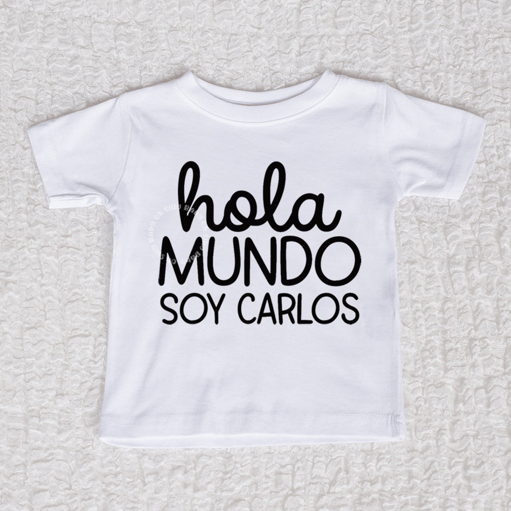 Hola Mundo Crew Neck White Shirt