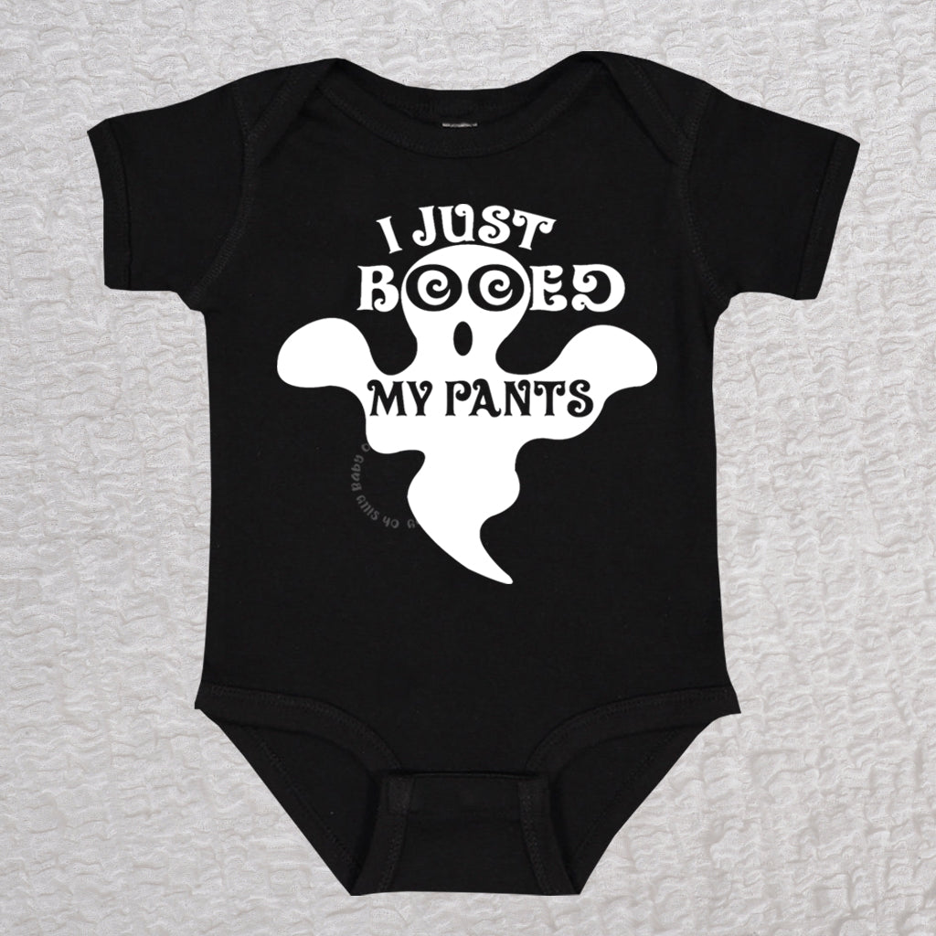 I Just Booed My Pants Short Sleeve Black Bodysuit