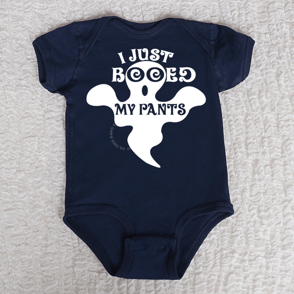 I Just Booed My Pants Short Sleeve Navy Bodysuit