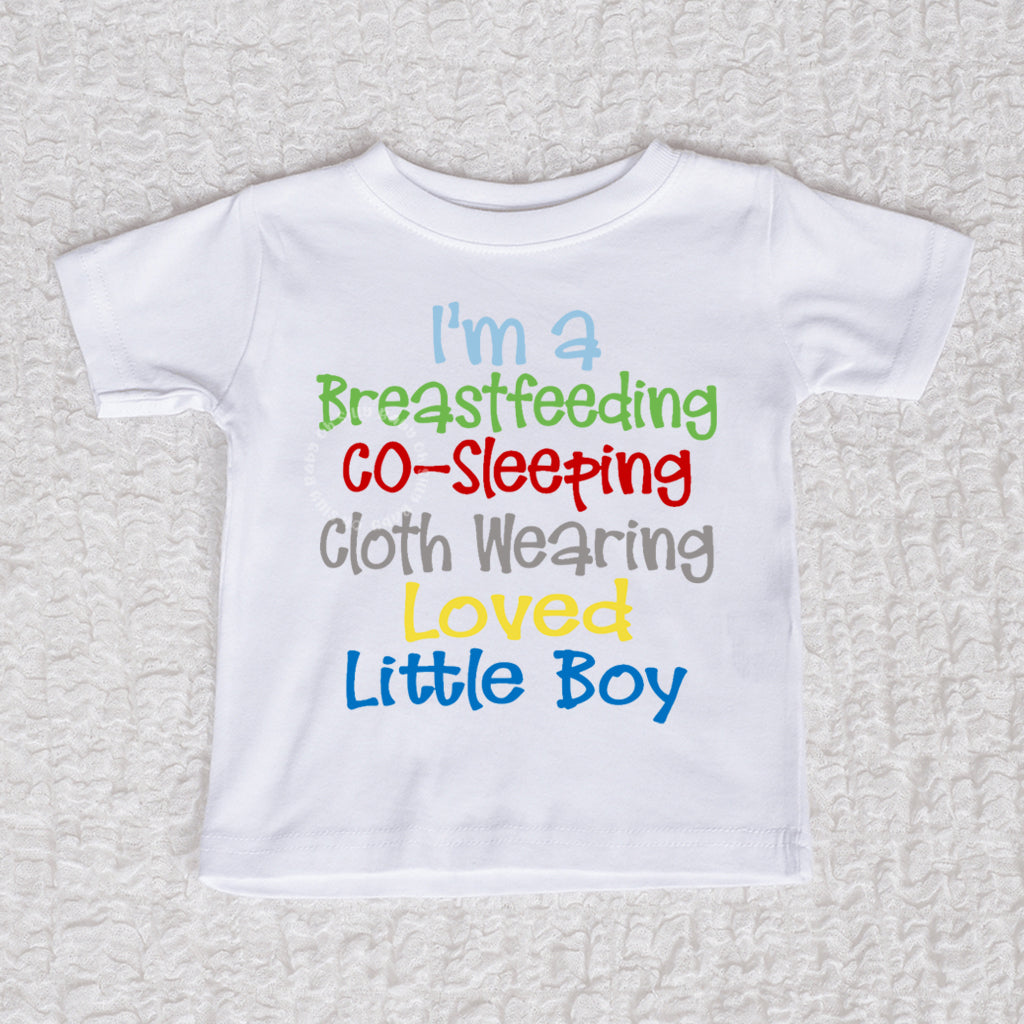 Breastfeeding Boy Short Sleeve White Shirt