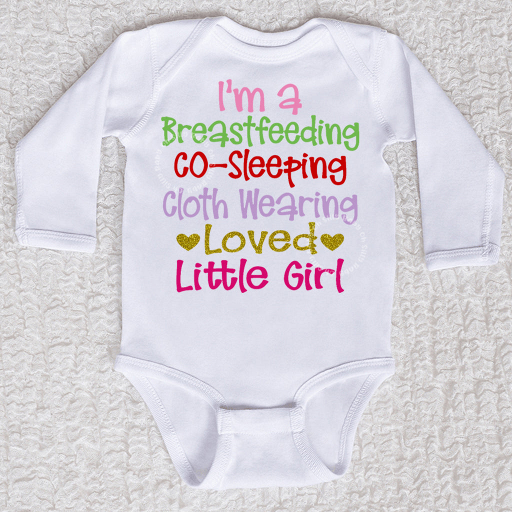 Breastfeeding Girl Long Sleeve White Bodysuit