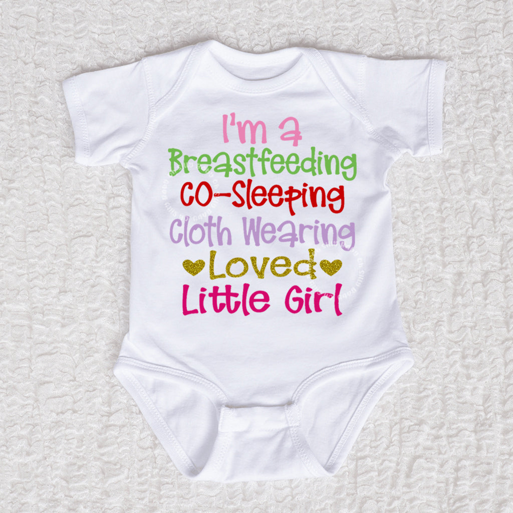 Breastfeeding Girl Short Sleeve White Bodysuit