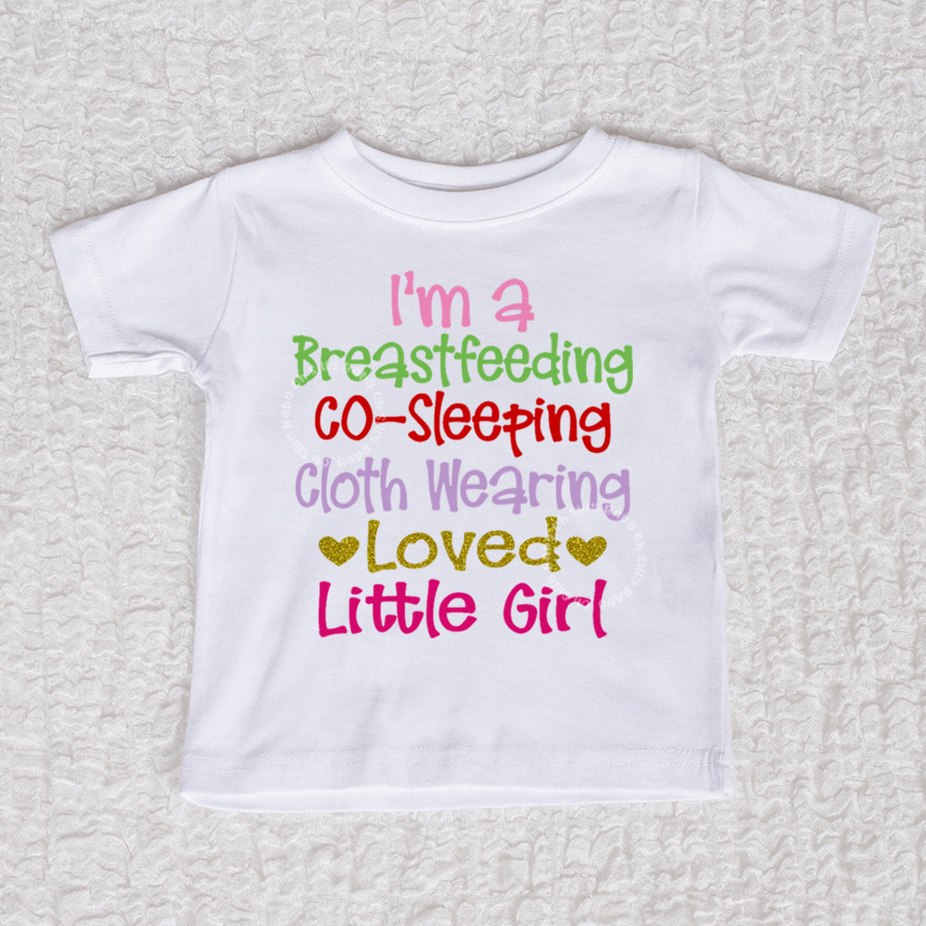 Breastfeeding Girl Short Sleeve White Shirt