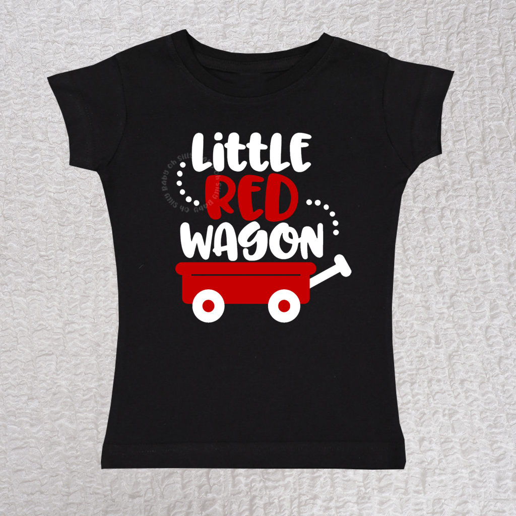 Little Red Wagon Short Sleeve Girl Black Shirt