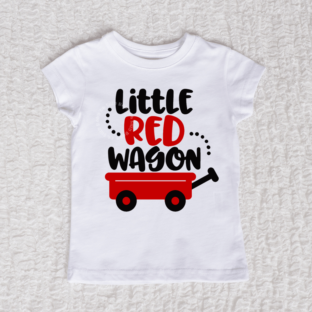Little Red Wagon Short Sleeve Girl White Shirt