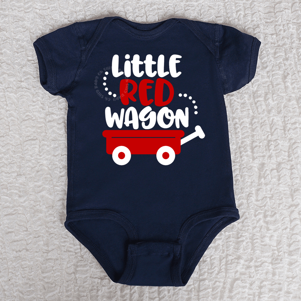 Little Red Wagon Short Sleeve Navy Bodysuit