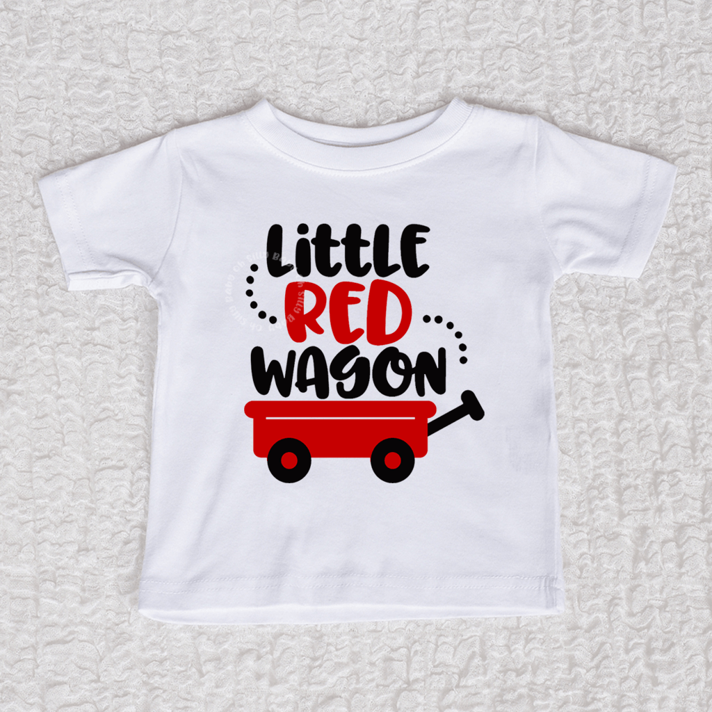 Little Red Wagon Short Sleeve White Shirt
