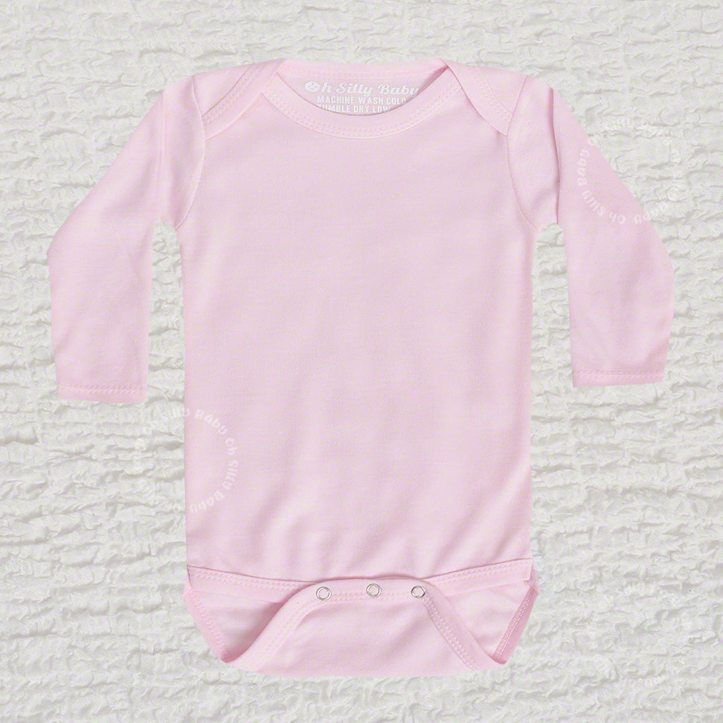 Long Sleeve Plain Pink Bodysuit