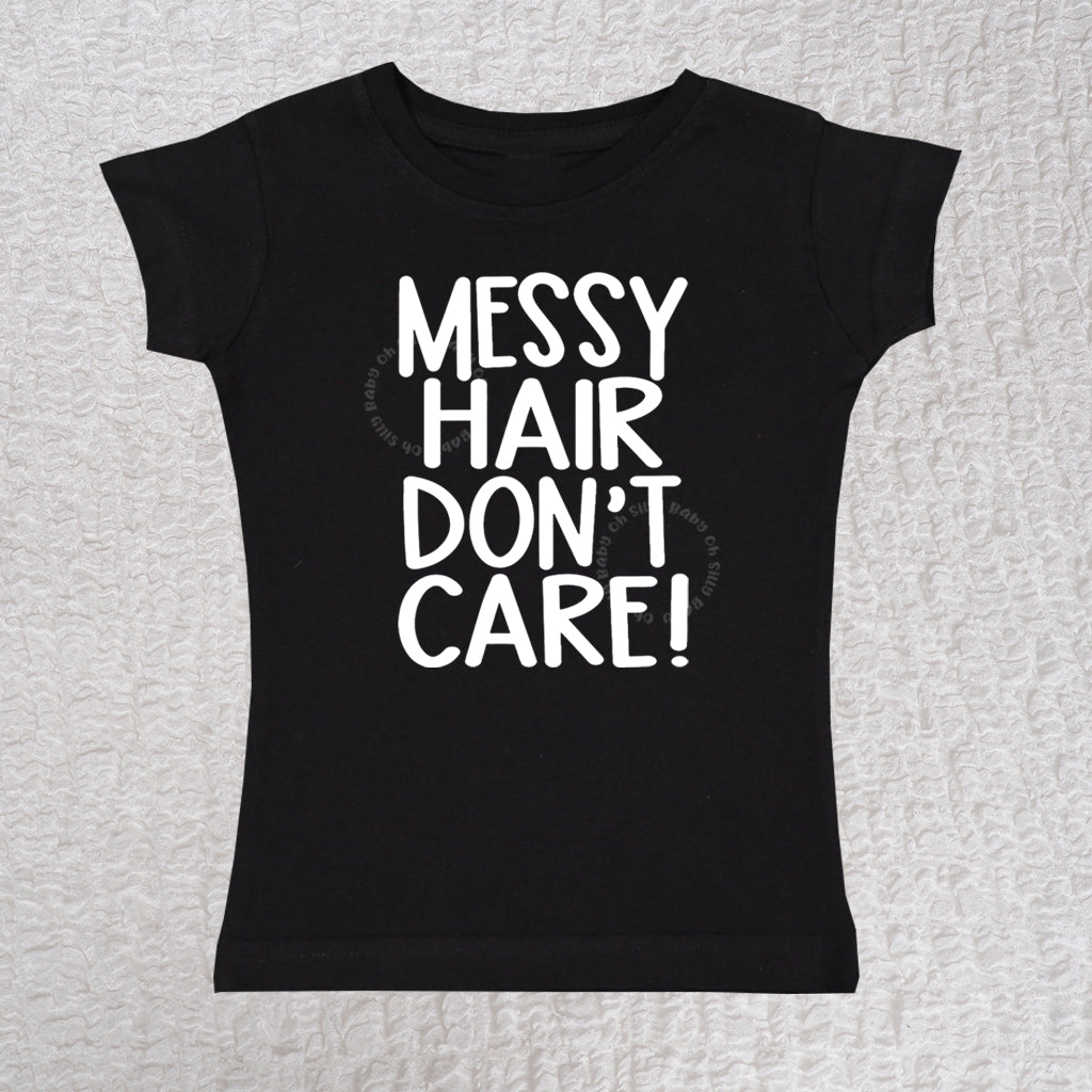 Messy Hair Short Sleeve Black Girl Shirt