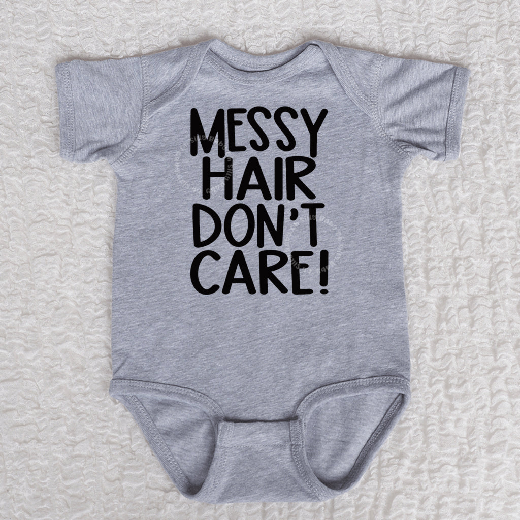 Messy Hair Short Sleeve Heather Bodysuit