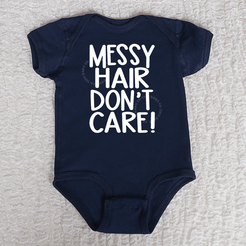Messy Hair Short Sleeve Navy Bodysuit