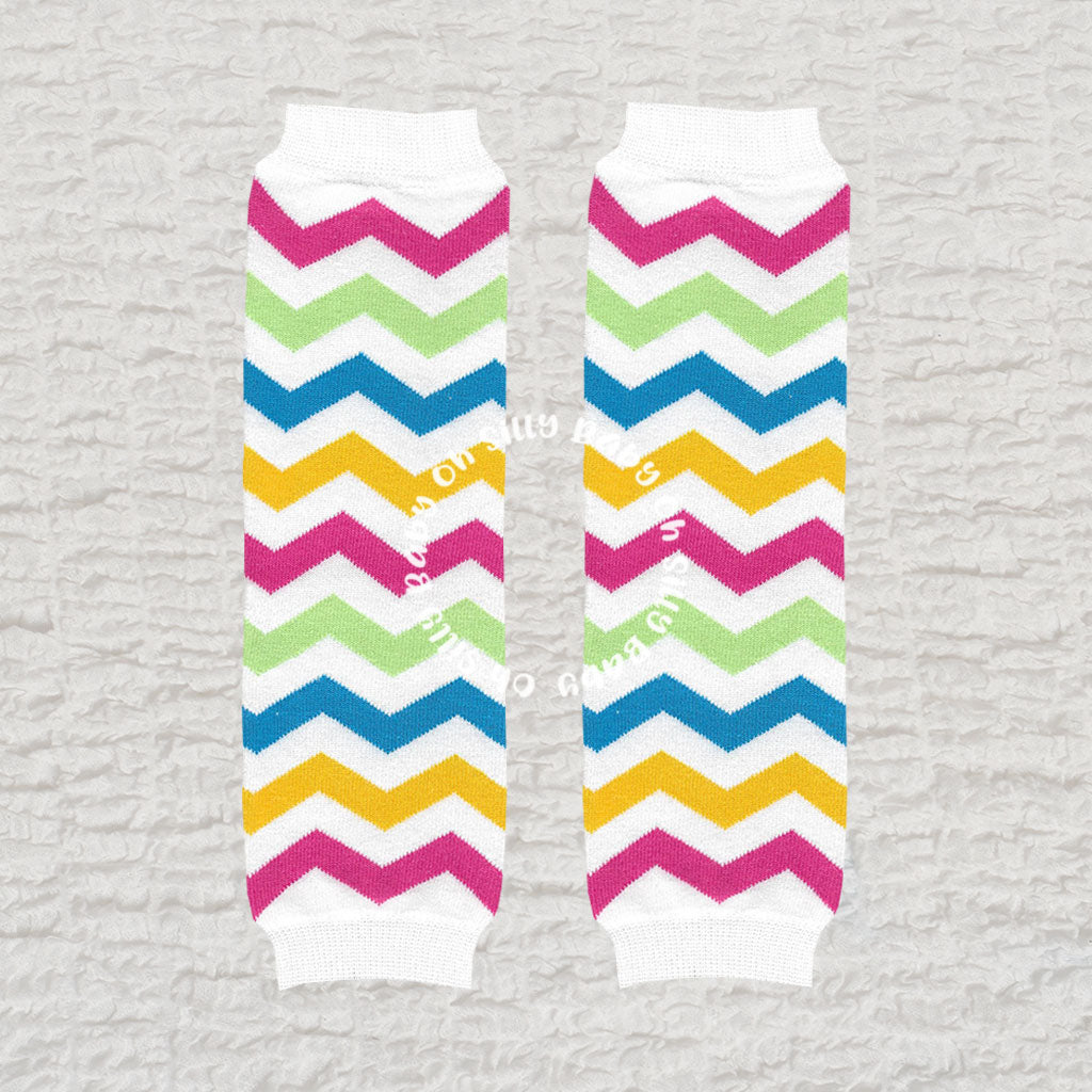 Multi Color Chevron Baby Leg Warmers