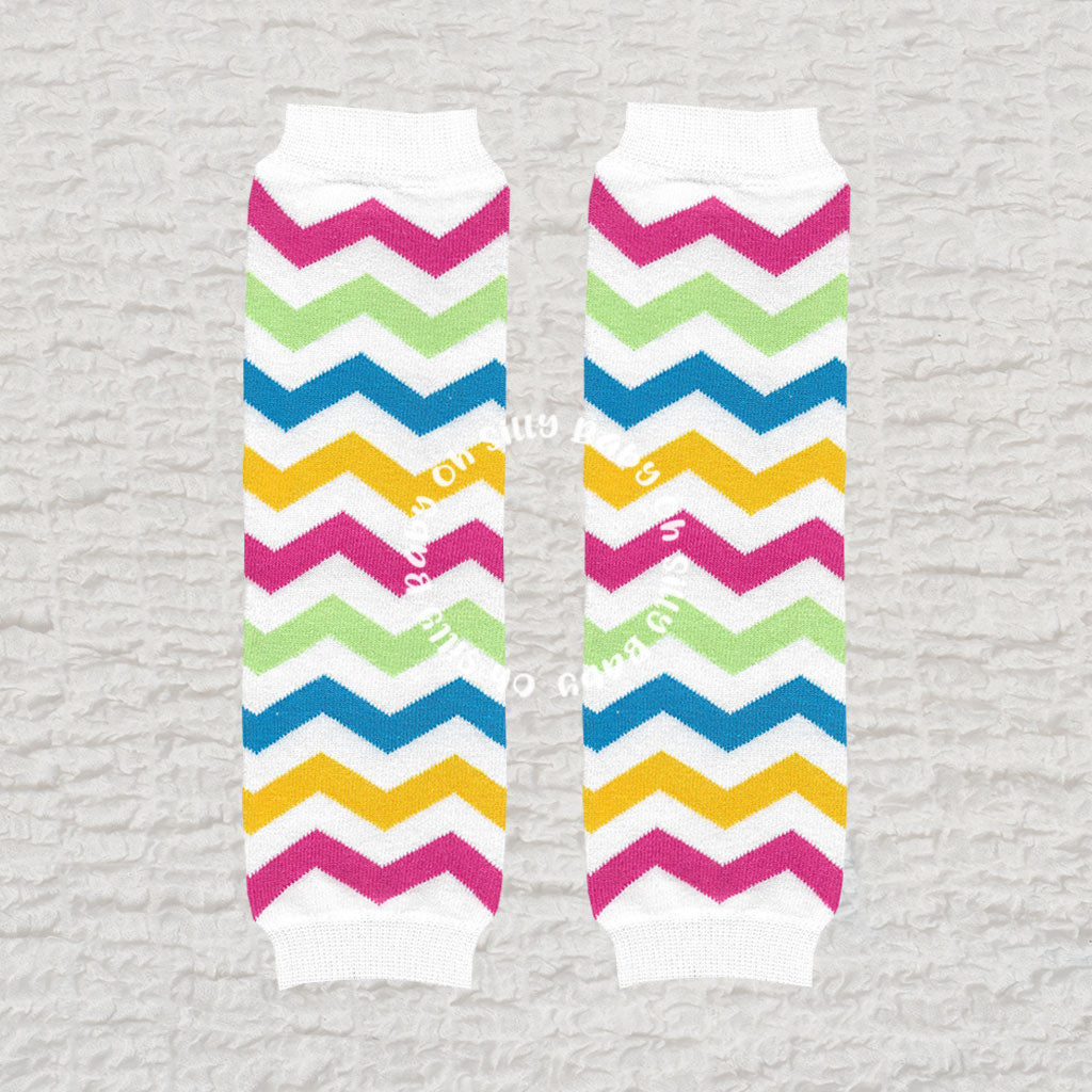 Multi Color Chevron Baby Leg Warmers