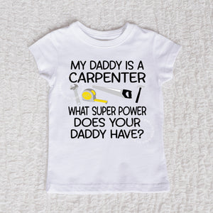 Carpenter Short Sleeve Girls White Shirt
