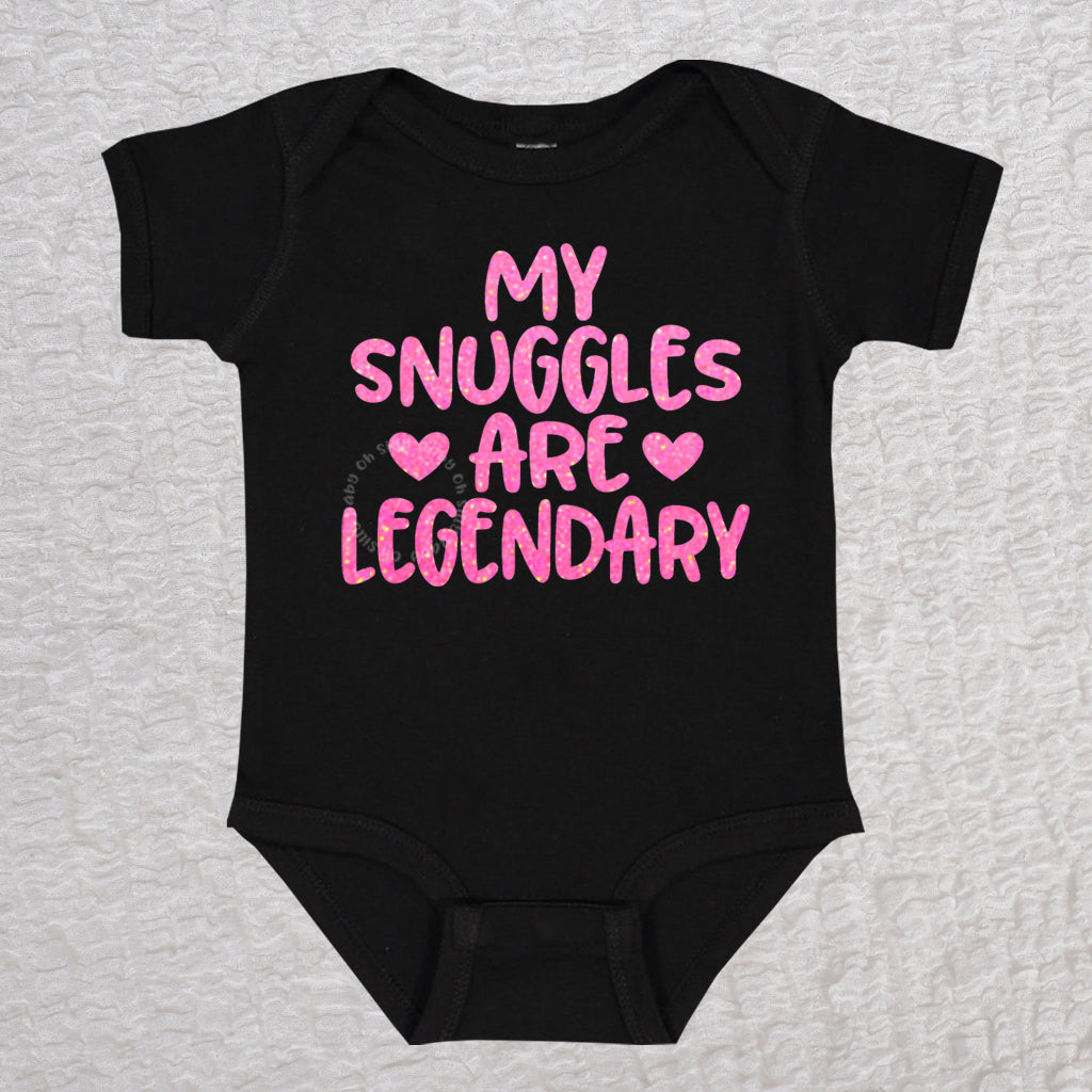 My Snuggles Short Sleeve Black Bodysuit