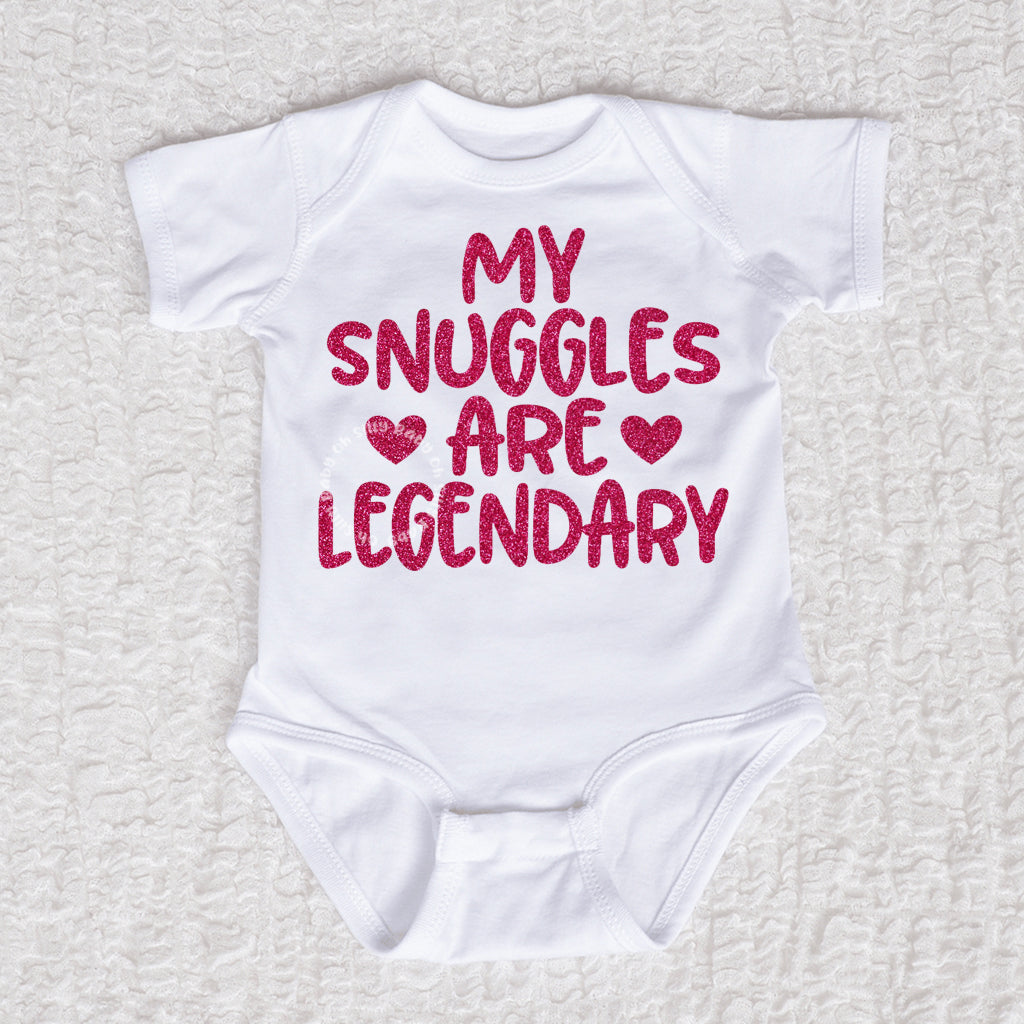 My Snuggles Short Sleeve White Bodysuit
