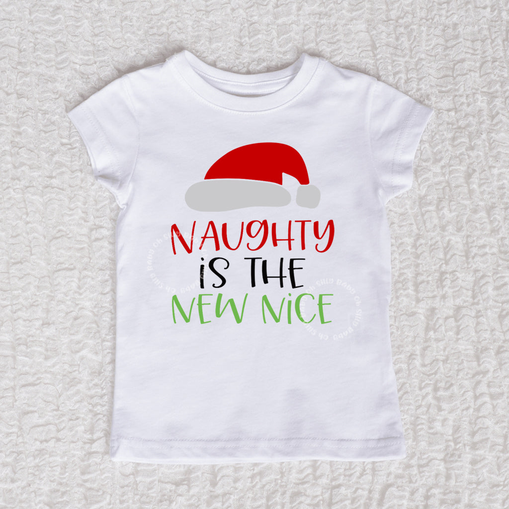 Naughty  Is The New Nice Short Sleeve White Girl Shirt