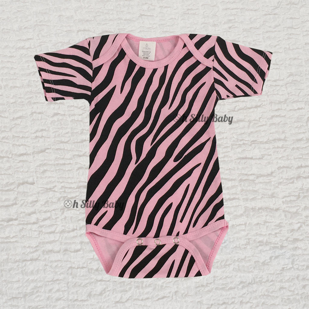 Pink and Black Zebra Print Onesie