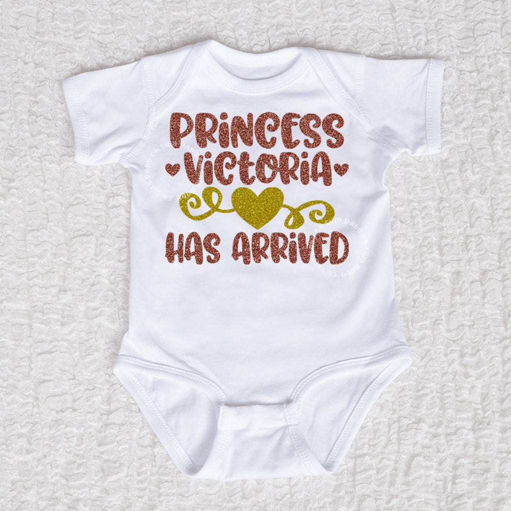 Princess Has Arrived Short Sleeve White Bodysuit