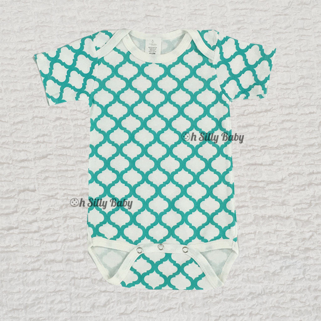 Quatrefoil Print Onesie