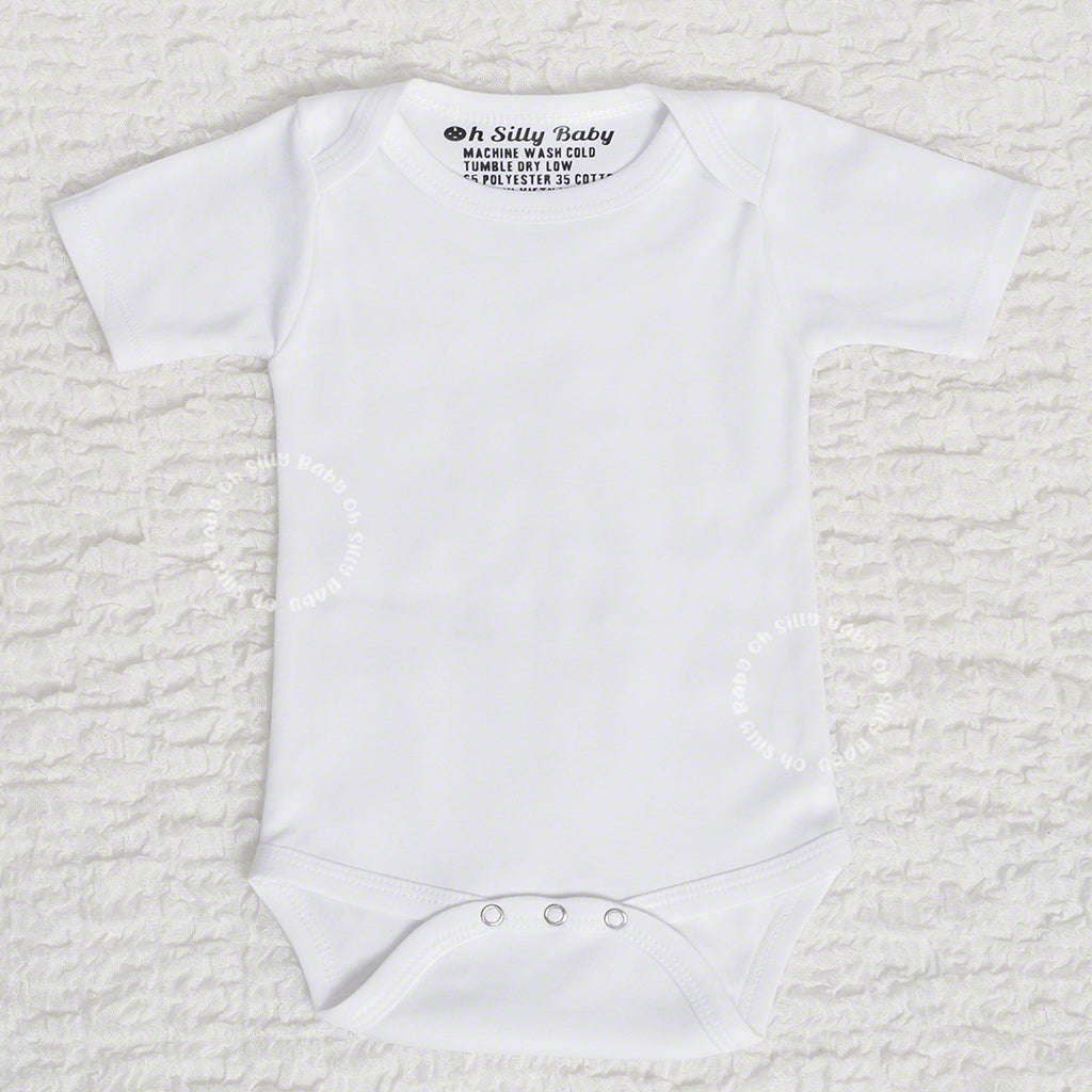 Short Sleeve White Plain Bodysuit