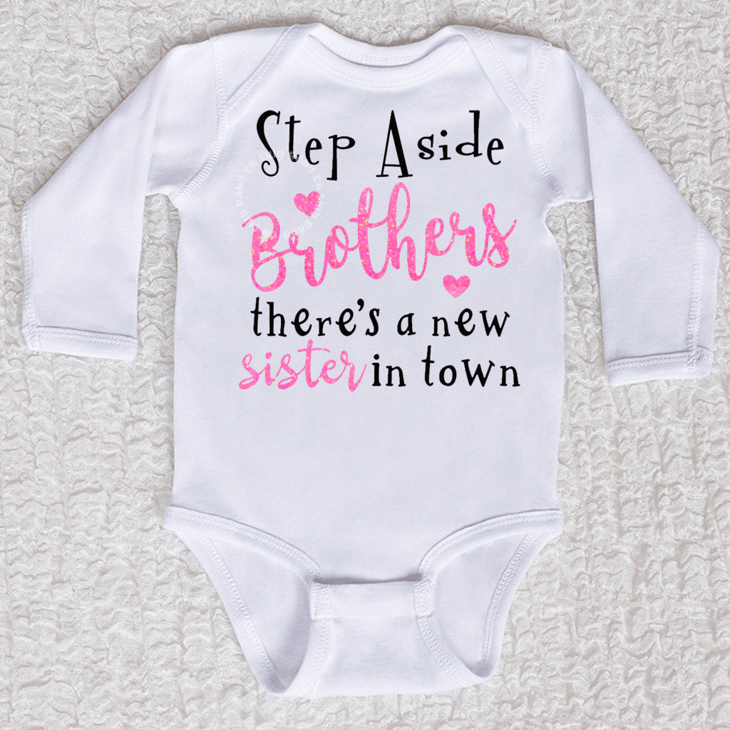 Step Aside Brothers Long Sleeve White Bodysuit