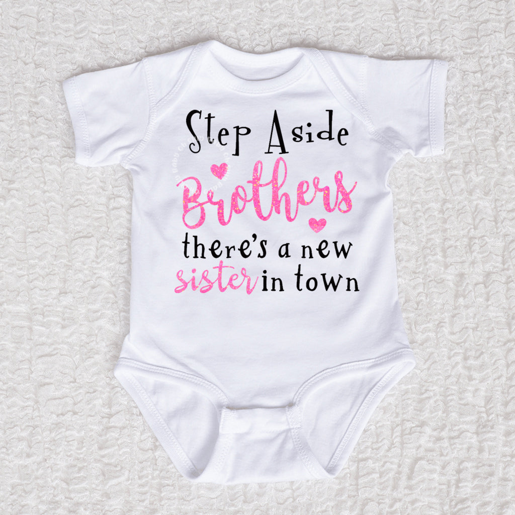 Step Aside Brothers Short Sleeve White Bodysuit