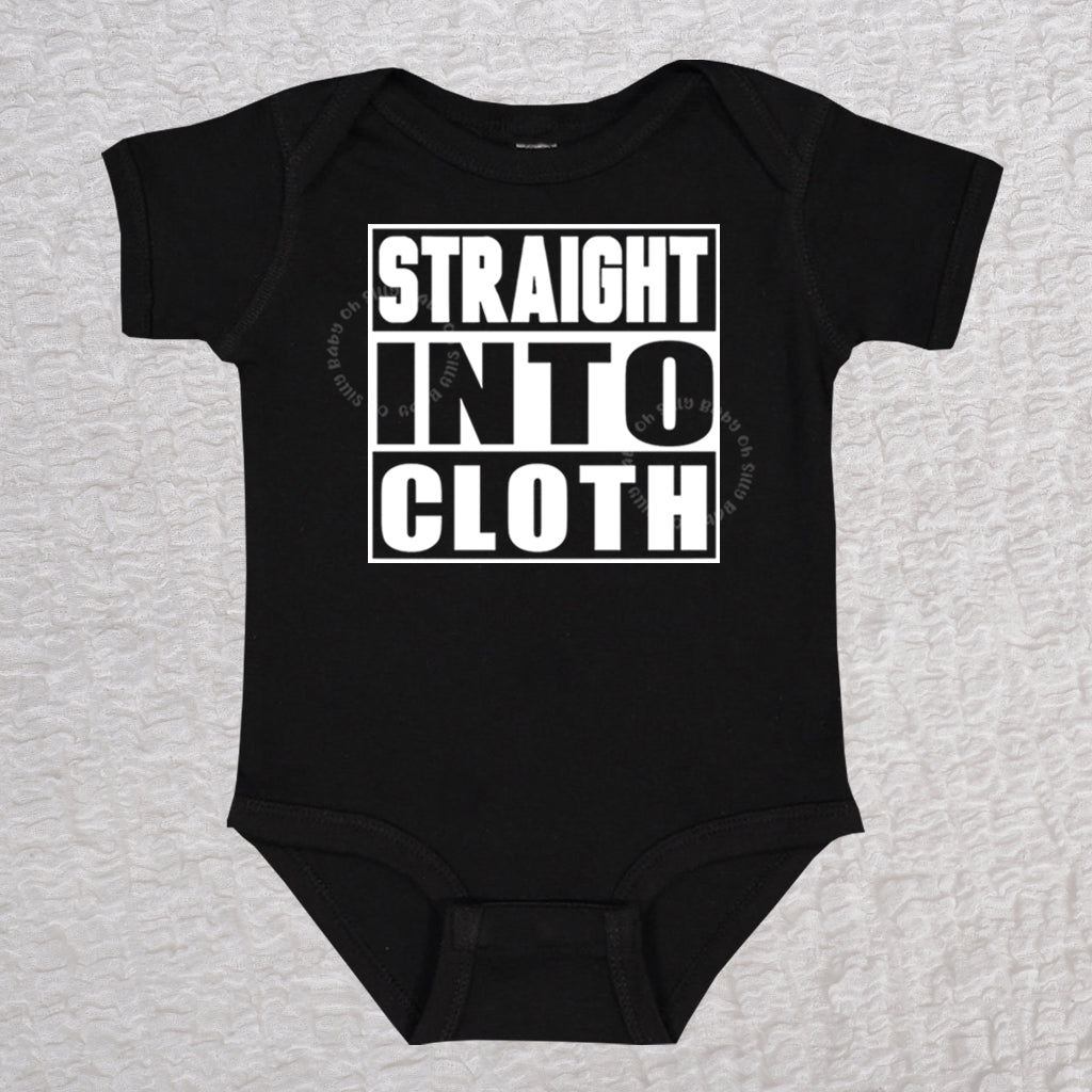 Straight Into Cloth Short Sleeve Black Bodysuit