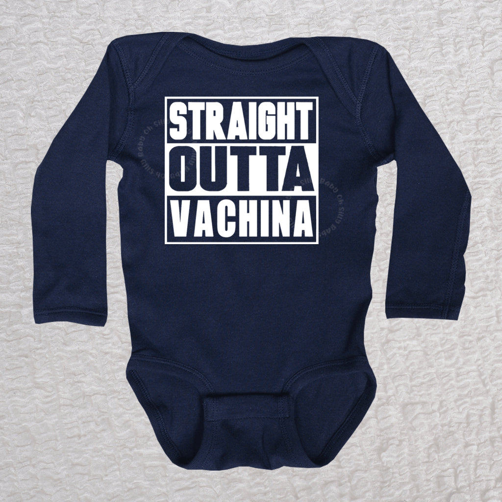 Straight Outta Vachina Long Sleeve Navy Bodysuit