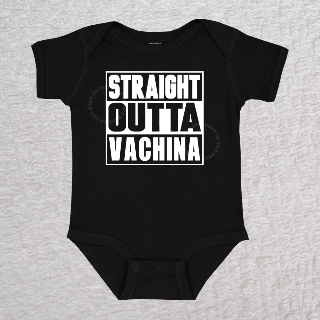 Straight Outta Vachina Short Sleeve Black Bodysuit