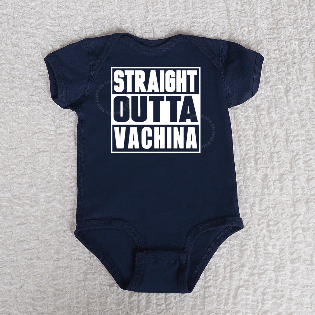 Straight Outta Vachina Short Sleeve Navy Bodysuit