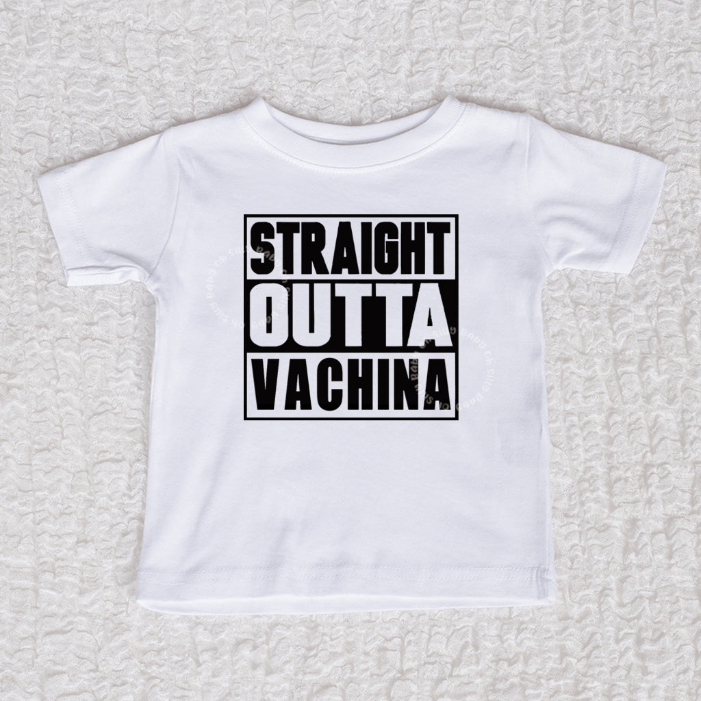 Straight Outta Vachina White Crew Neck Shirt