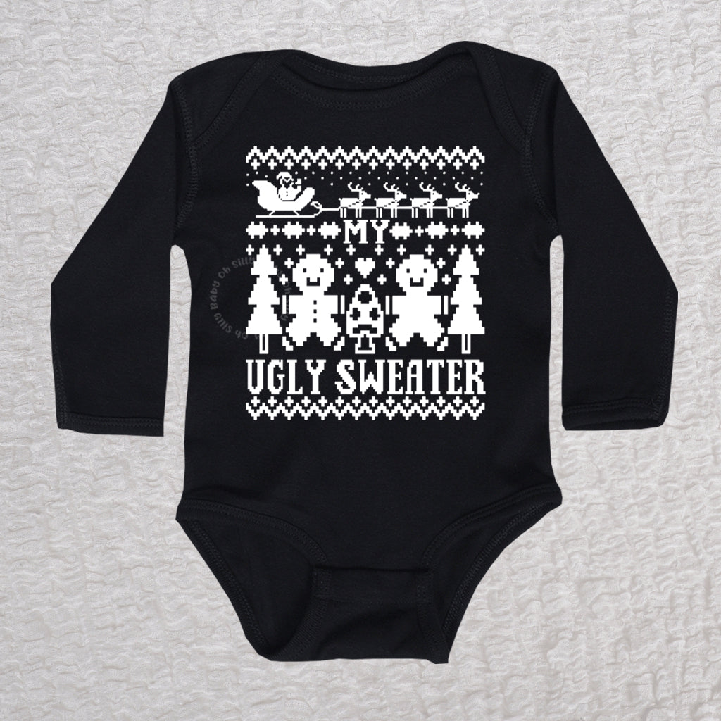 Ugly Sweater Long Sleeve Black Bodysuit
