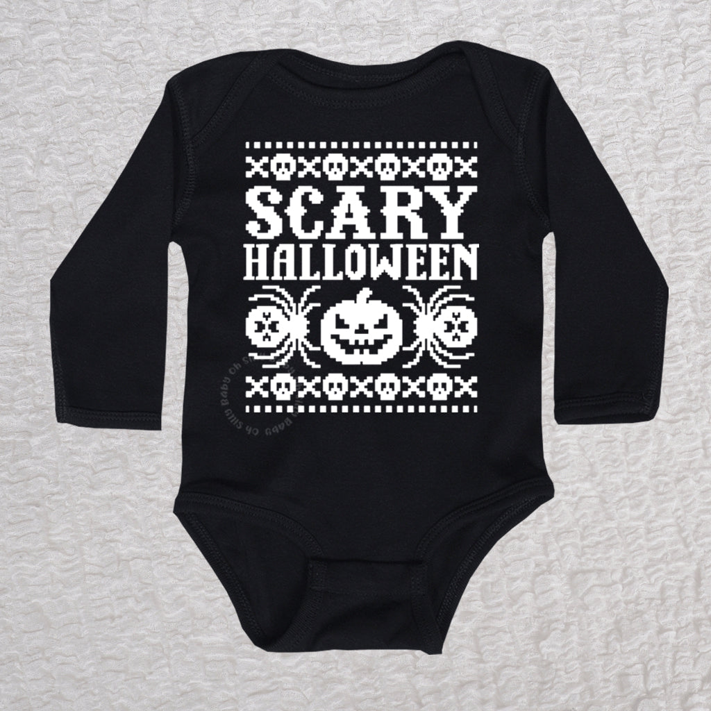 Ugly Sweater Long Sleeve Black Bodysuit