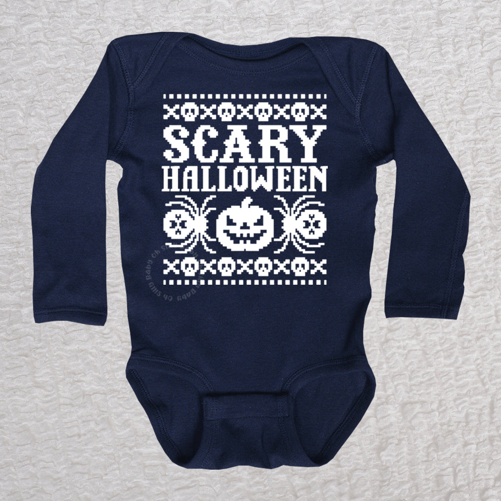 Ugly Sweater Long Sleeve Navy Bodysuit