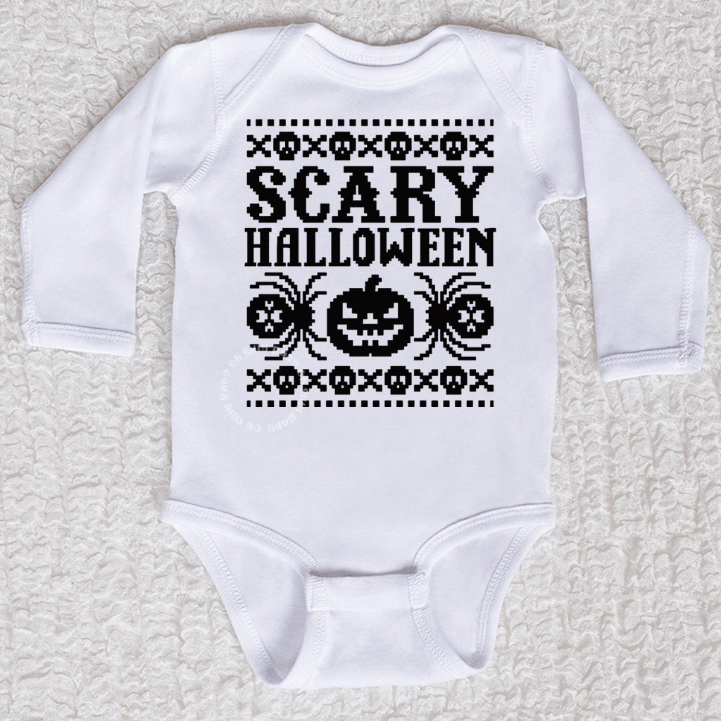 Ugly Sweater Long Sleeve White Bodysuit